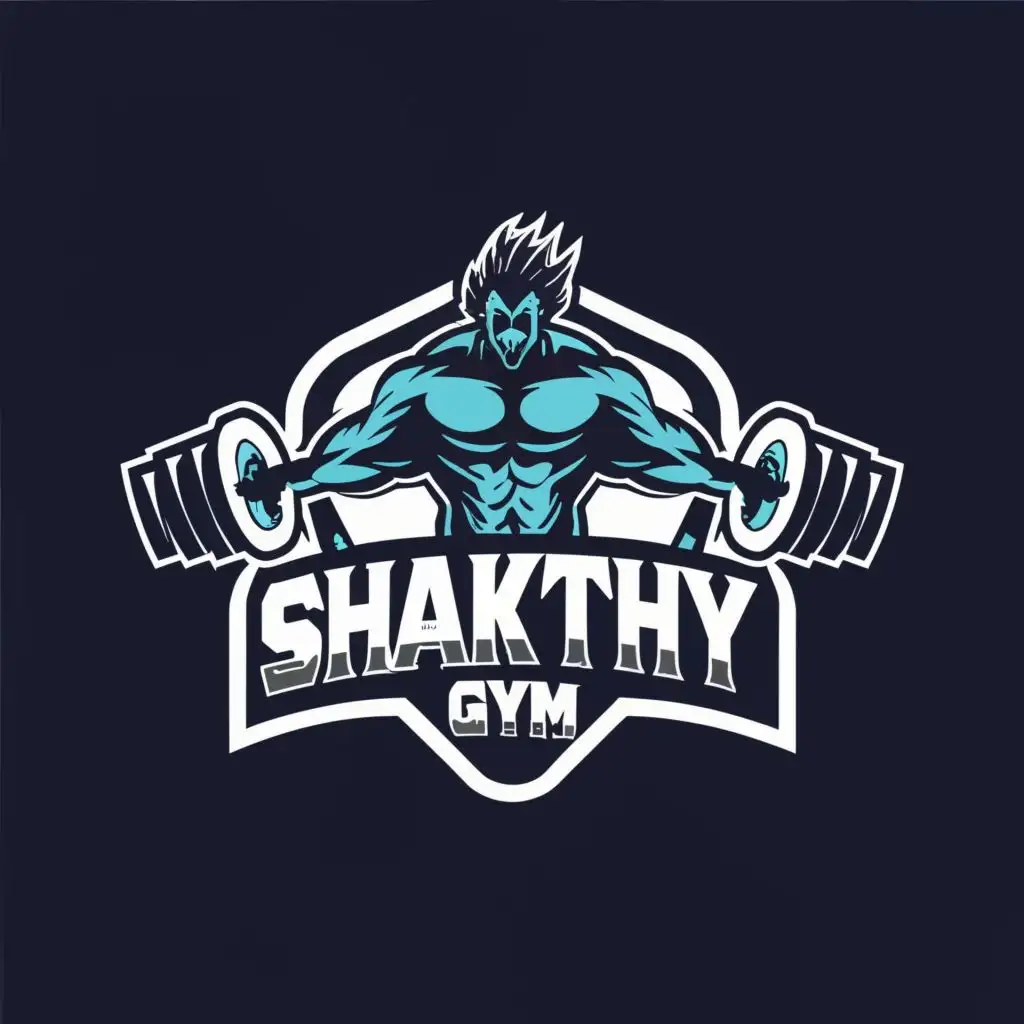 logo, anything related to weight training, with the text "SHAKTHY GYM", typography, be used in Sports Fitness industry