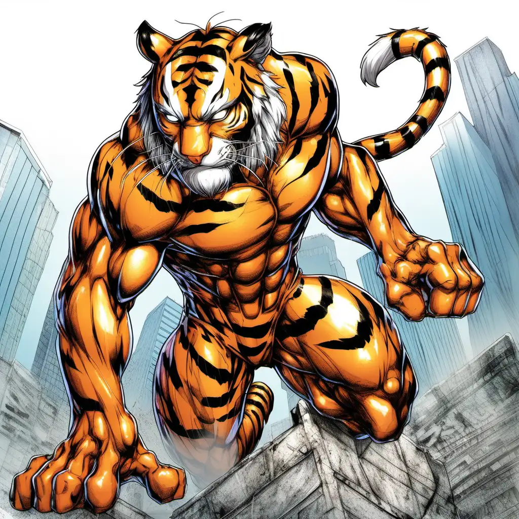Majestic Anime Tiger Art by Rob Liefeld Striking Digital Illustration
