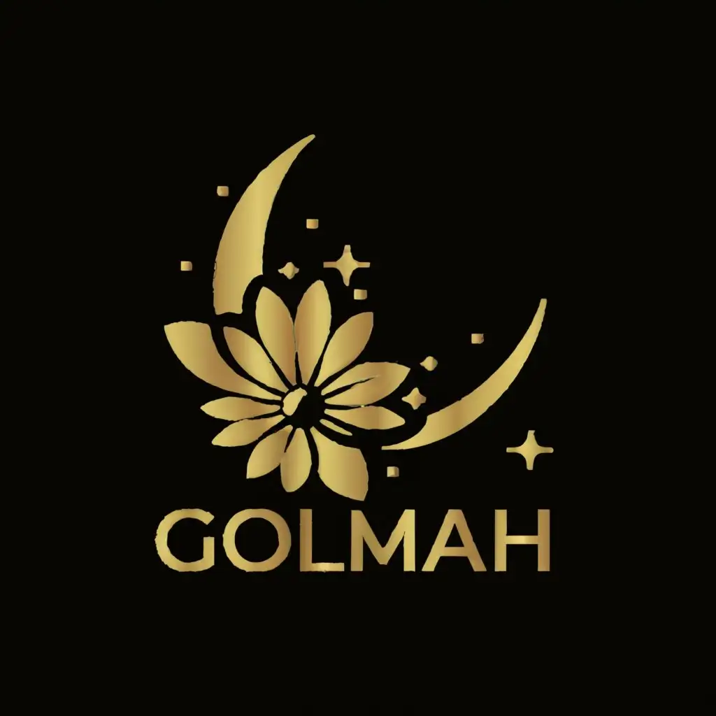 a logo design,with the text "Golmah", main symbol:flower moon,Moderate,be used in Animals Pets industry,clear background