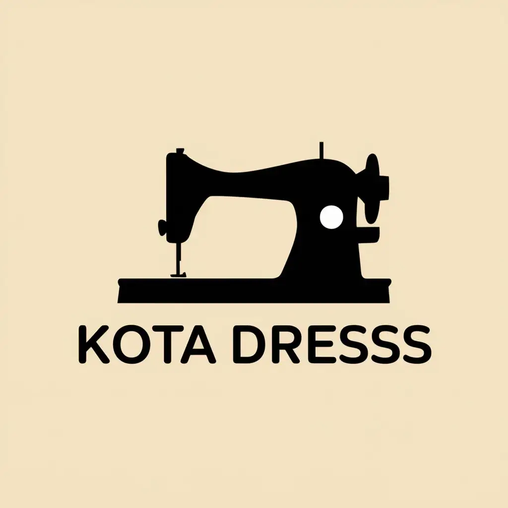 logo, Sewing Machine, with the text "Kota Dresses", typography