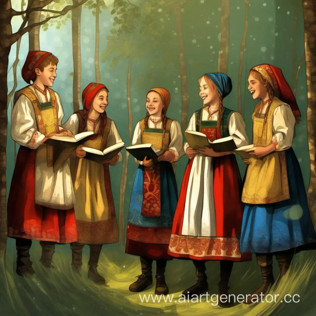 Joyful-Teenagers-Recite-Russian-Folk-Tale-Poem-with-Smiles