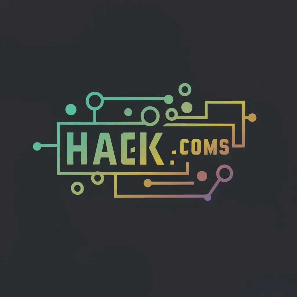 logo, computing, with the text "HACK.COMS", typography, be used in Technology industry