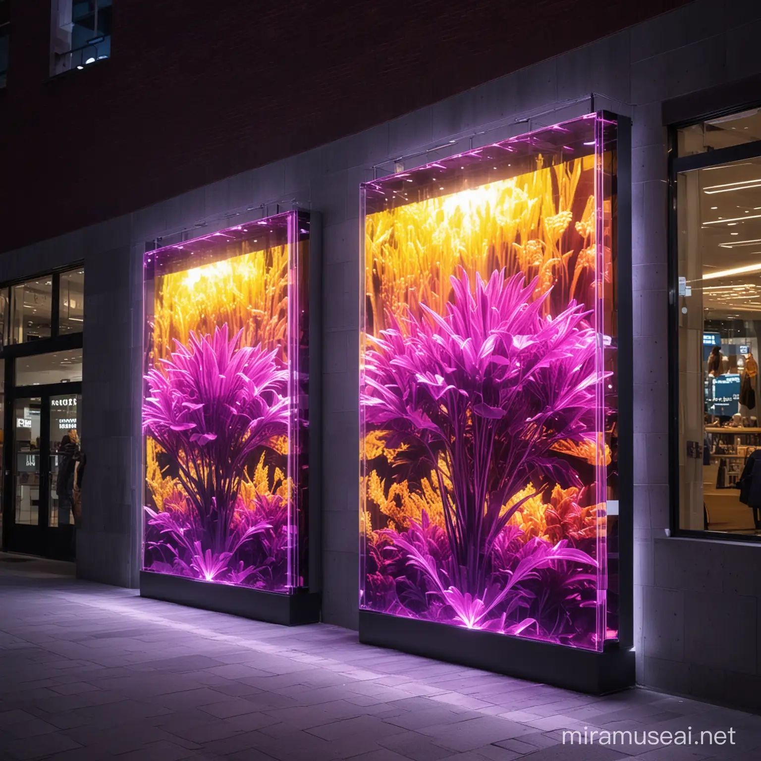 Vibrant Transparent LED Display Seamlessly Blending into Surroundings