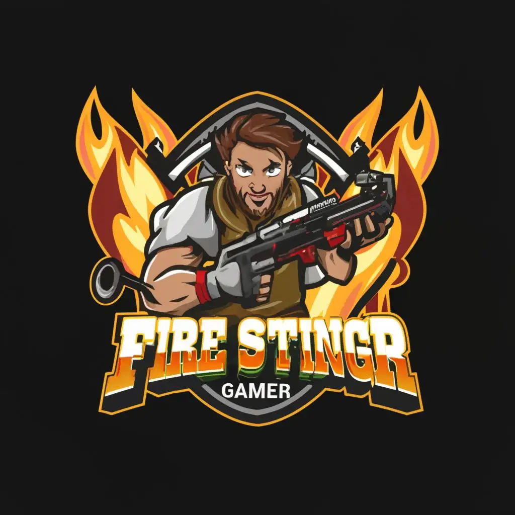 logo, Multi content gamer, with the text "Firestinger", typography