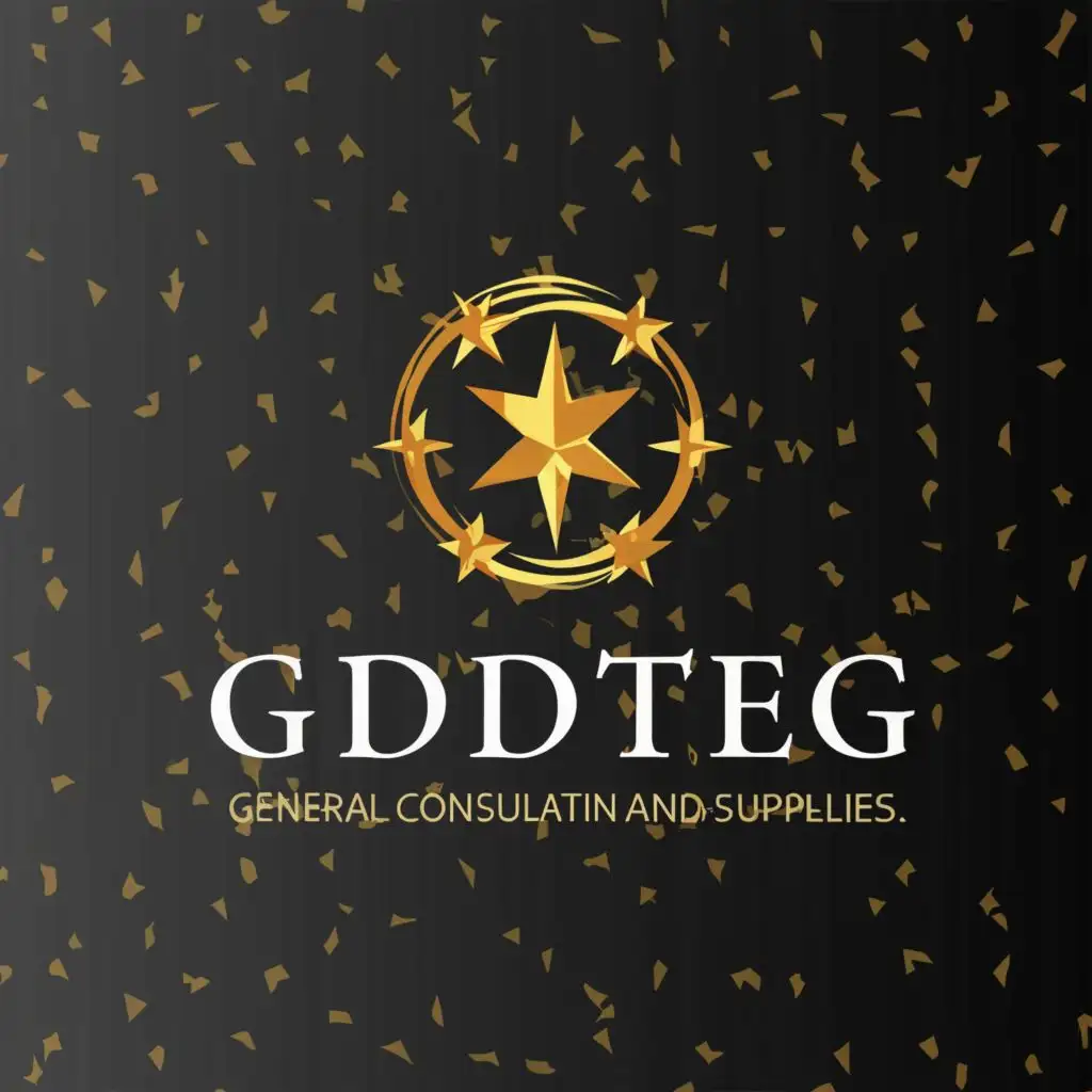 a logo design,with the text "GDTEG For General Consultation and Supplies", main symbol:Ring of golden stars,Moderate,clear background