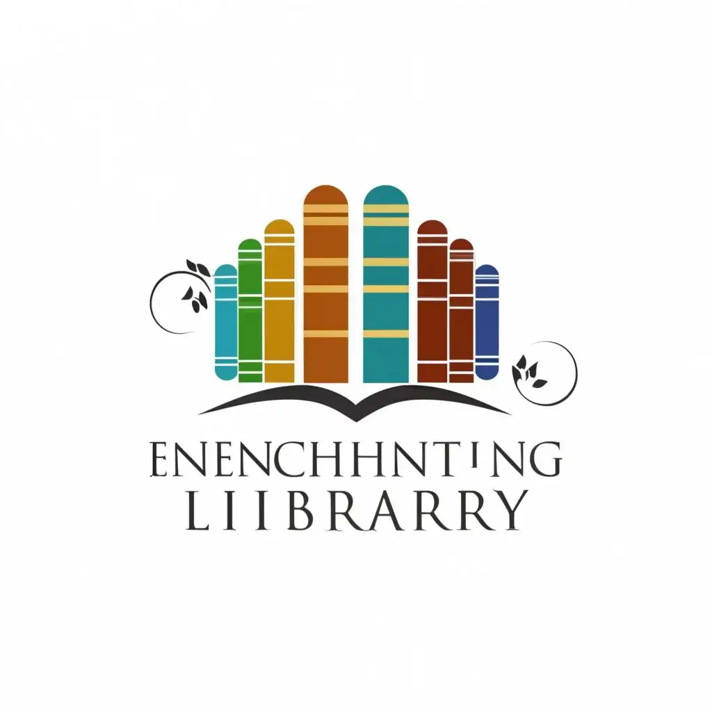 logo, Library, with the text "The enchanting library", typography, be used in Education industry