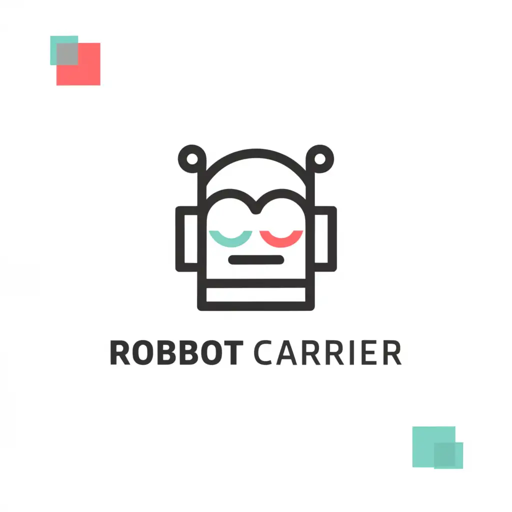 a logo design,with the text "robot carrier logo", main symbol:robot,Minimalistic,be used in Technology industry,clear background