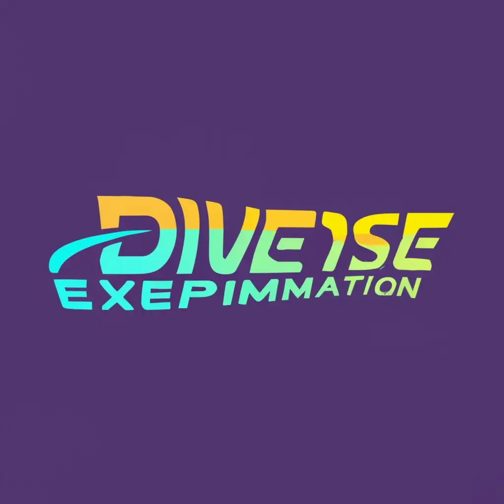 logo, Futuristic Cyberpunk, with the text "DIVERSE EXPERIMENTATION", typography, be used in Technology industry