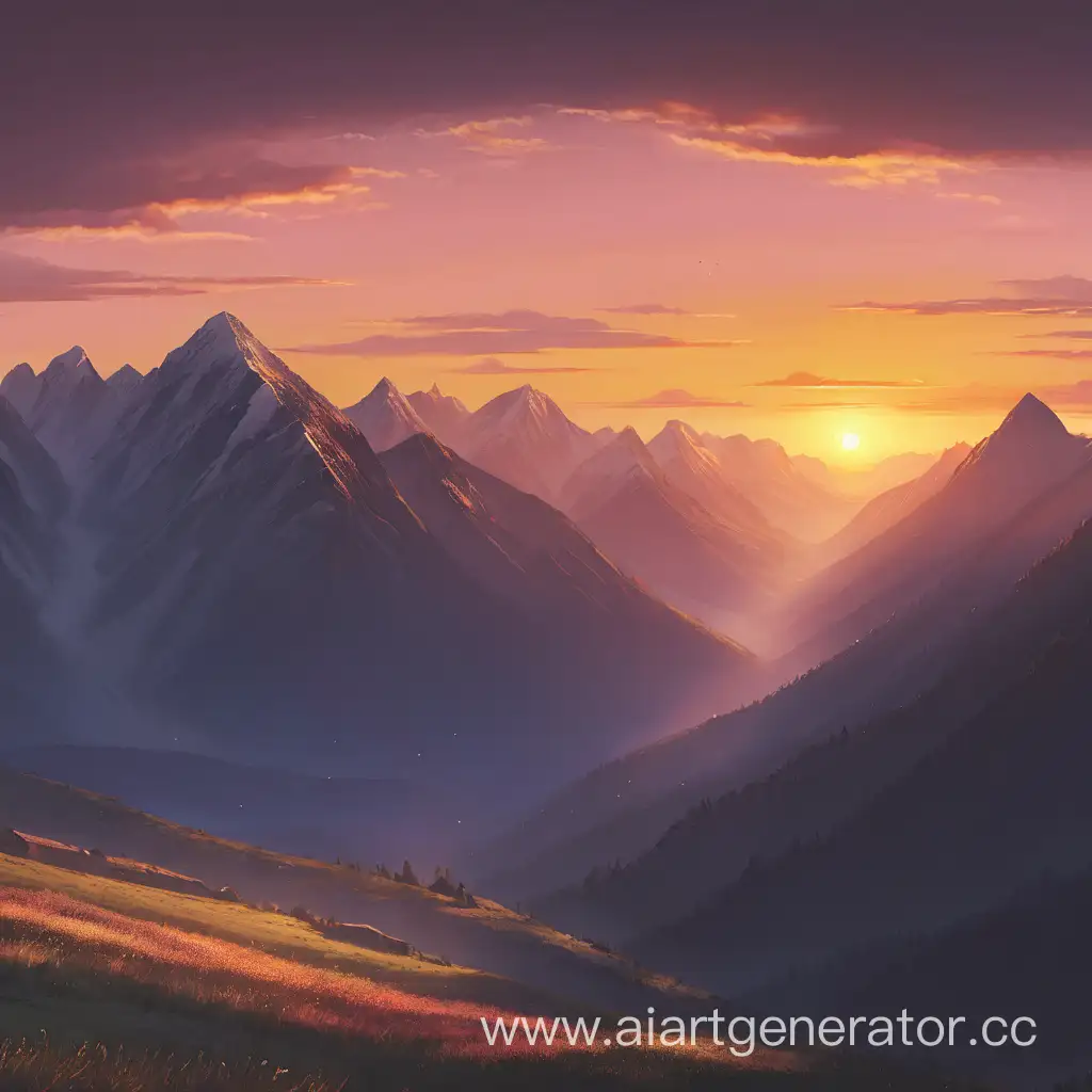 Majestic-Sunset-Over-Stunning-Mountain-Peaks