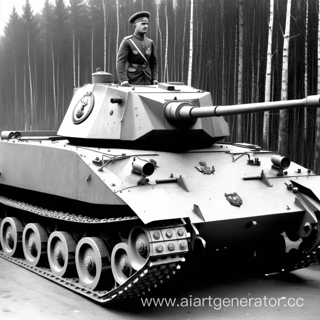Русский тяжелый танк 20-ого века с эмблемой оленя