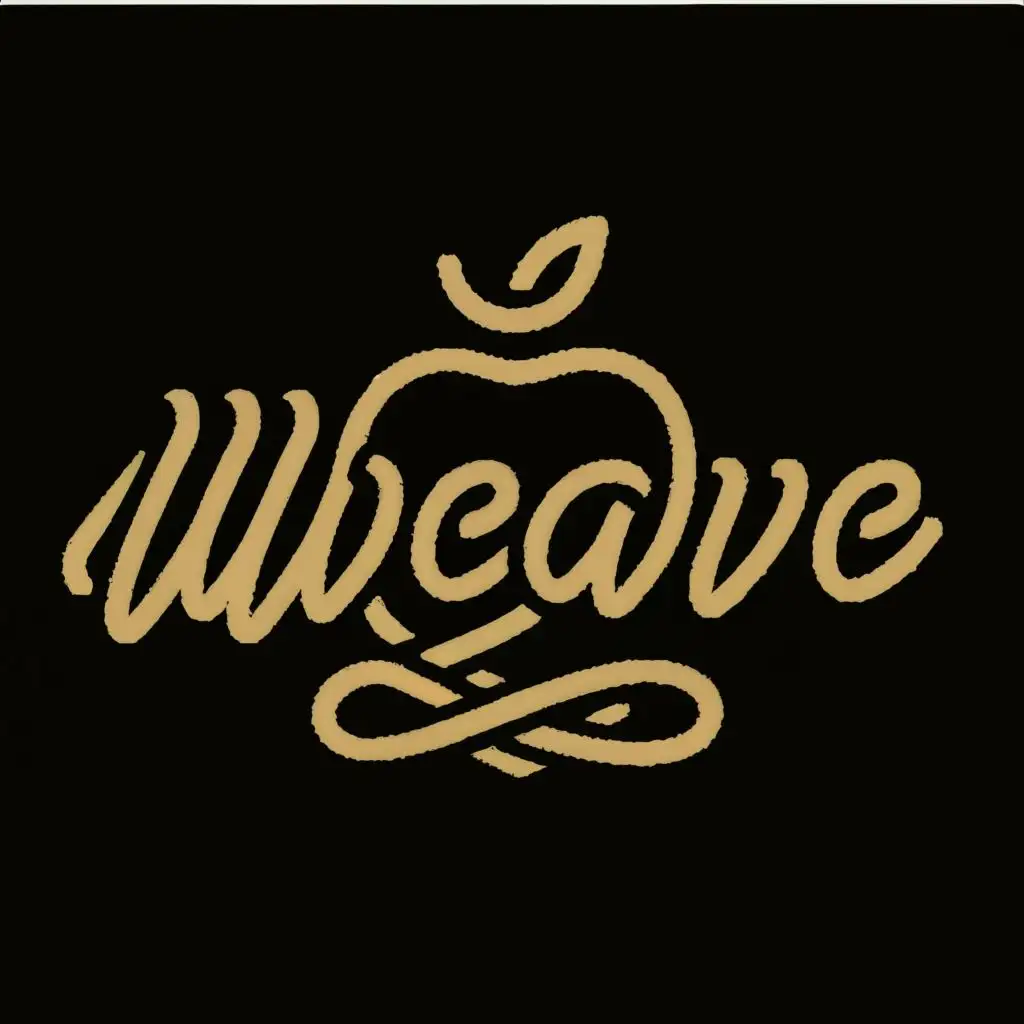 logo, apple, with the text "weave", typography