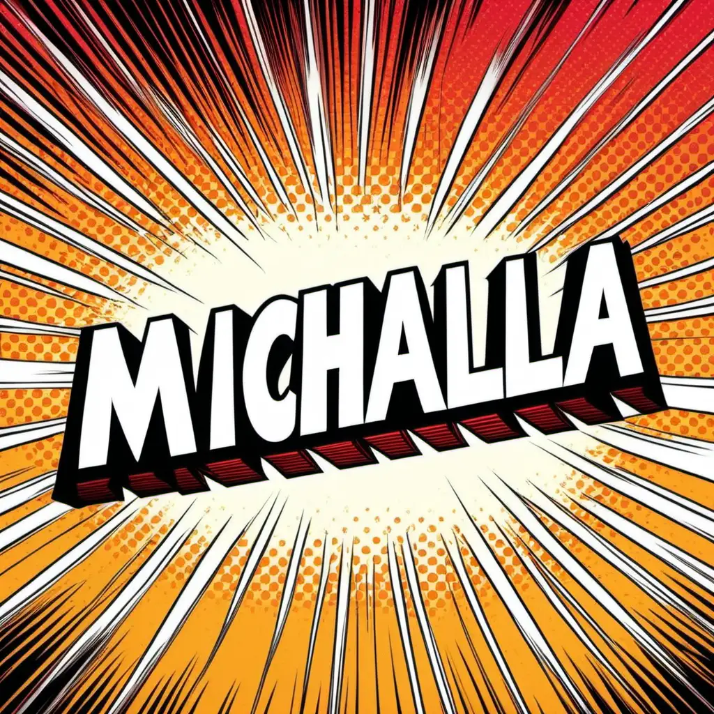 Comic Book Cover Featuring Michaela in Bold Lettering