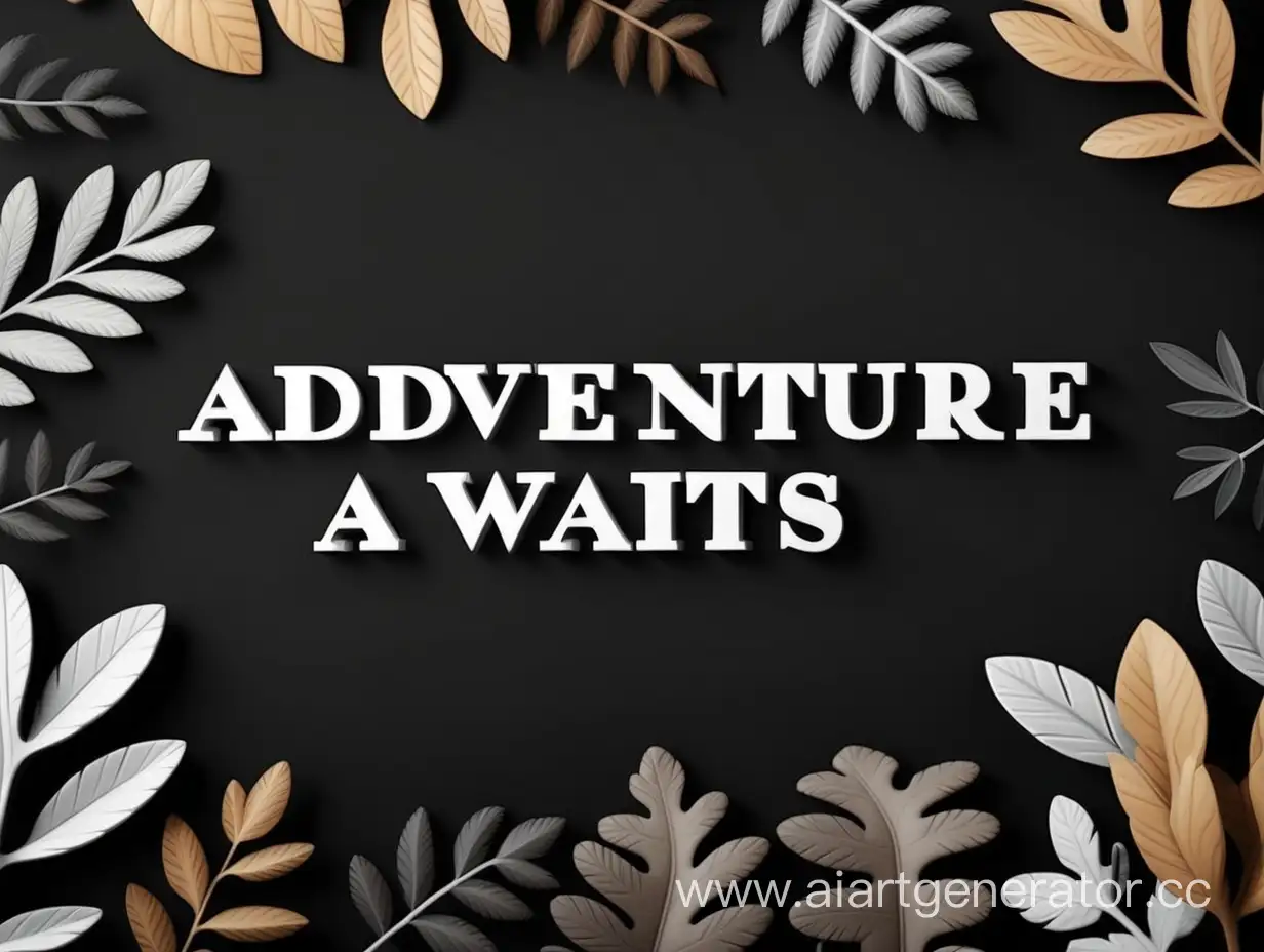 
 words "Adventure awaits." on a black background, 