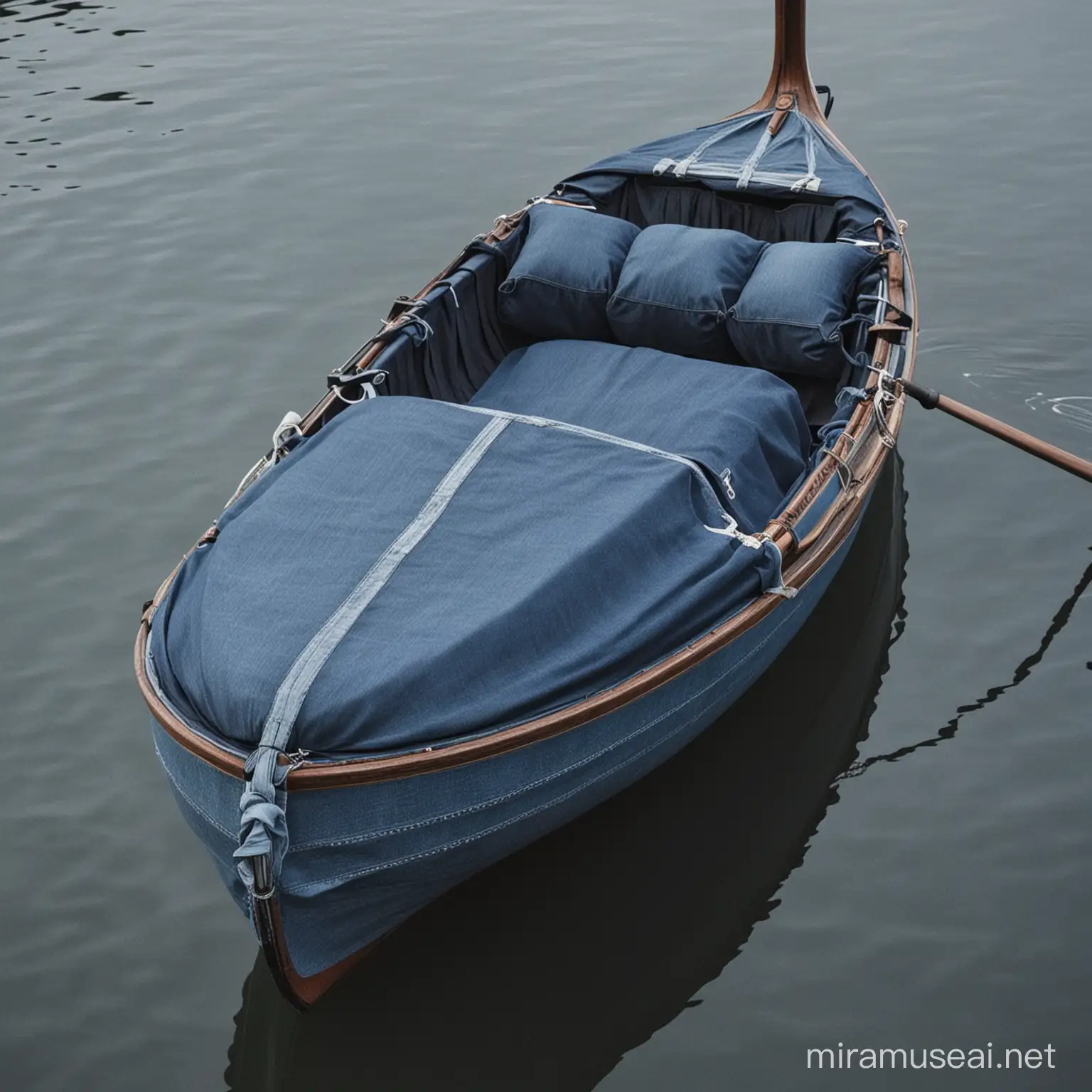 gondola covered by denim 