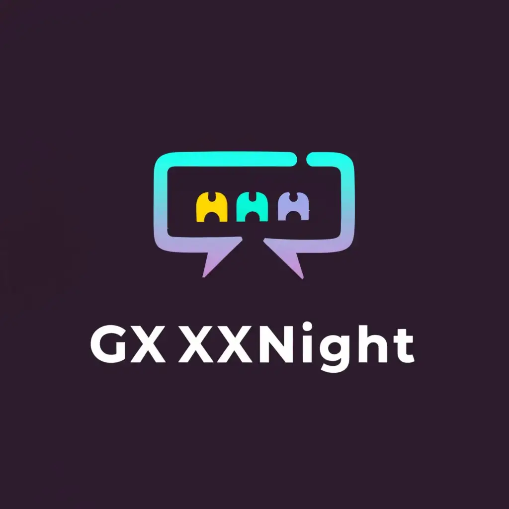 a logo design,with the text "gxxxnight", main symbol:chatroom,Moderate,be used in Home Family industry,clear background
