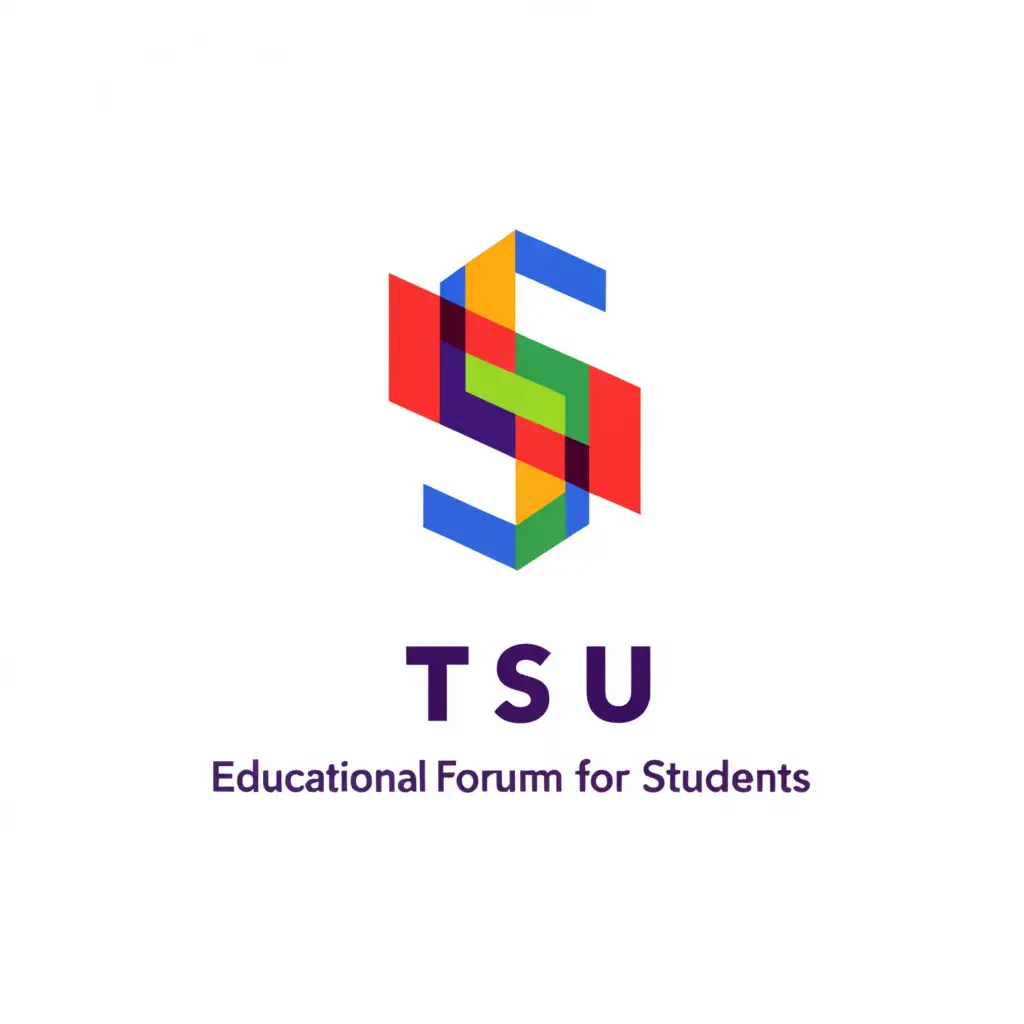 a logo design,with the text "Educational forum for students", main symbol:TSU,Minimalistic,clear background