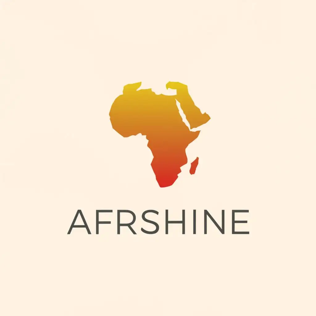 a logo design,with the text "AFRISHINE", main symbol:African map,Moderate,be used in Beauty Spa industry,clear background