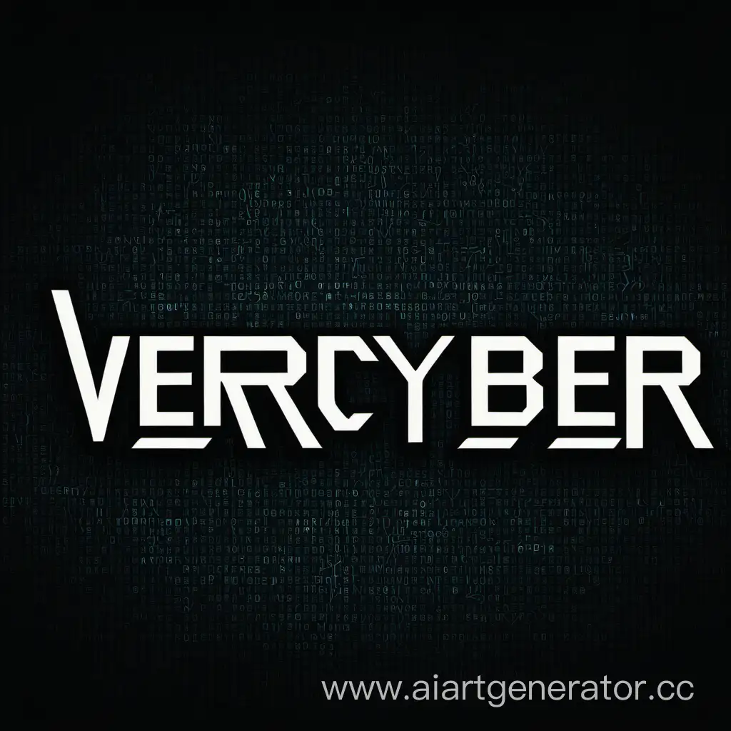 Надо правильно написать слово "Vercyber" на черный фон стиле хаккера