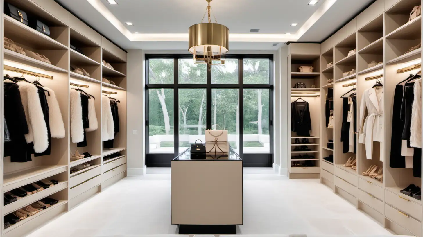 Luxurious Minimalist Walkin Closet Timeless Elegance with Shoe and Bag Storage