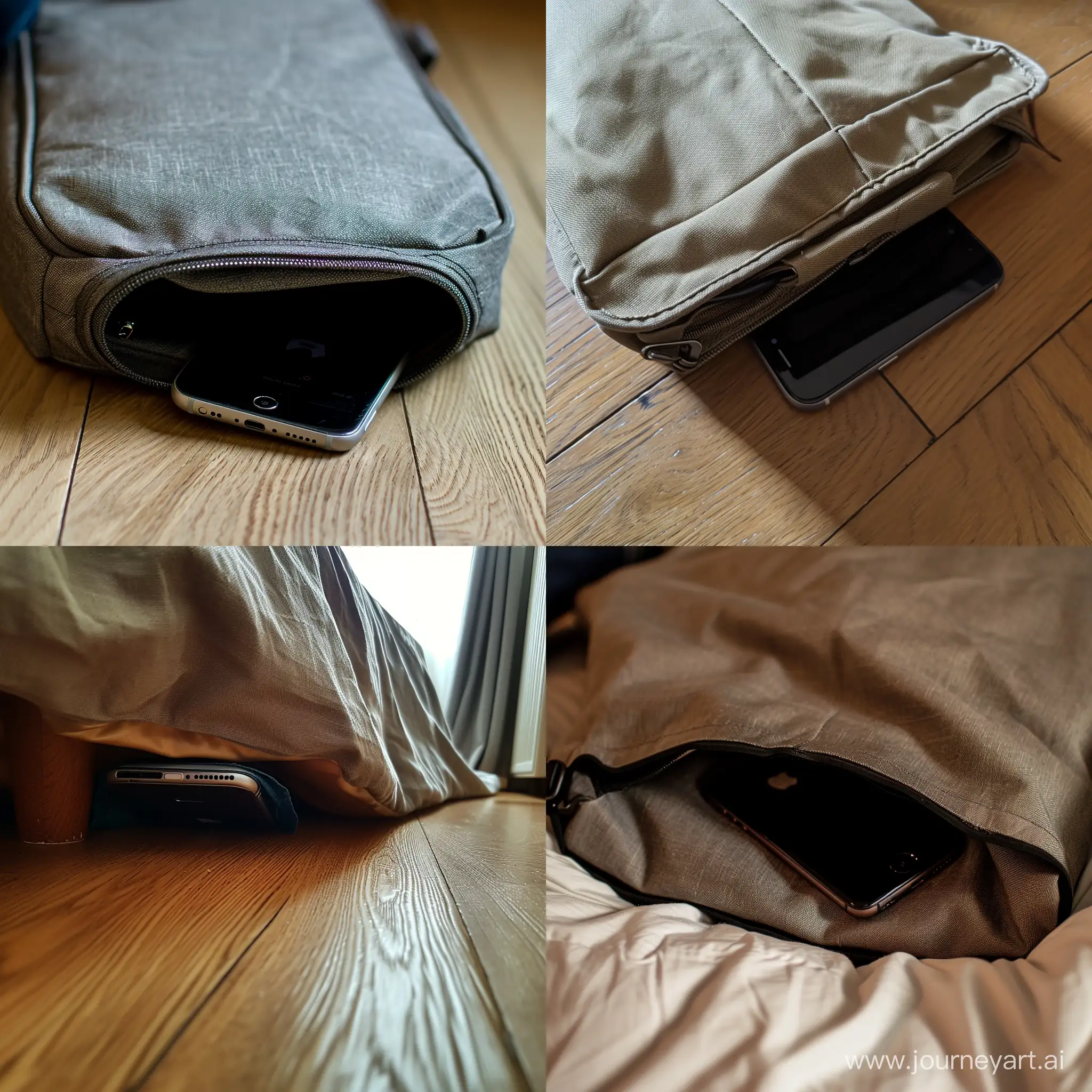 Phone-Hidden-Under-Bag-with-Unique-Visual-Perspective