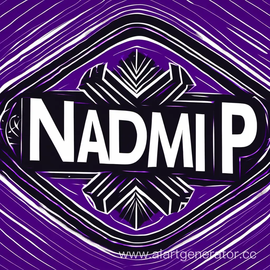 чёрно-фиолетовый фон с белой надписью Nadimp