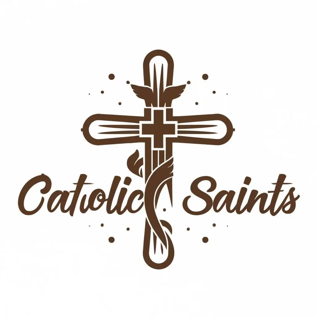 logo, cross, with the text "daily catholic saints", typography, be used in Religious industry