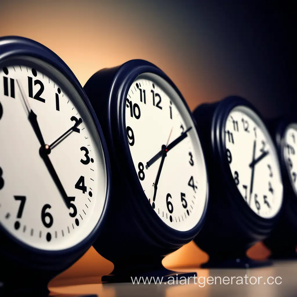 Часы с размытым фоном, подчеркивающие идею течения времени и его ограниченности