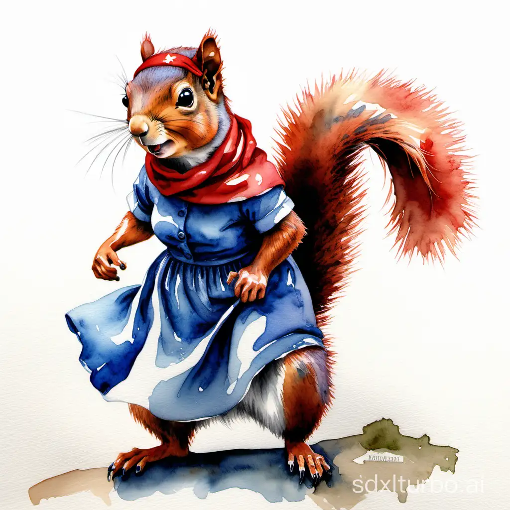 Empowering-Squirrel-Portrait-We-Can-Do-It-Watercolor-Painting