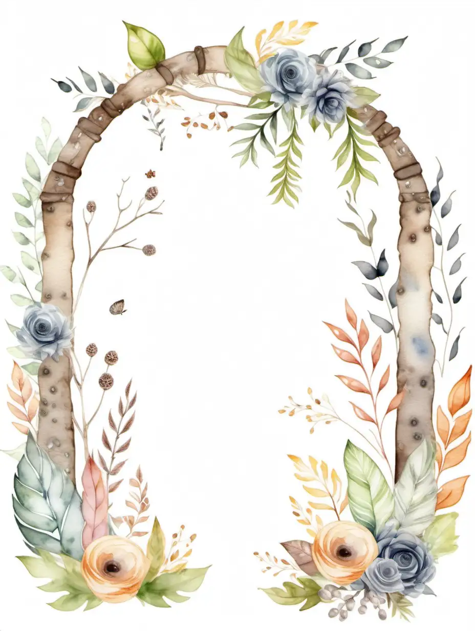 watercolour boho
woodland arch clipart, isolated background, suitable for a nursery