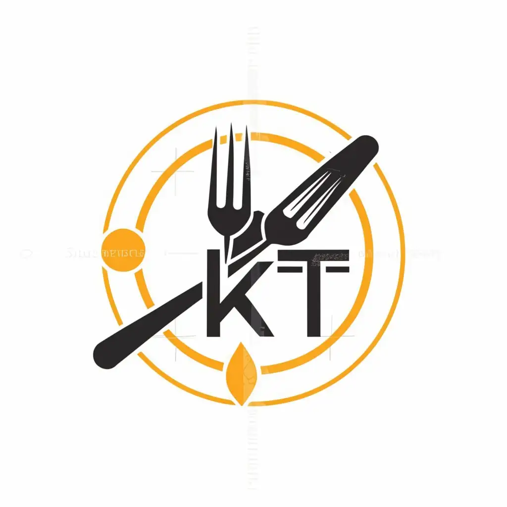 a logo design,with the text "ኬቲ KT", main symbol:Food,Moderate,be used in Restaurant industry,clear background