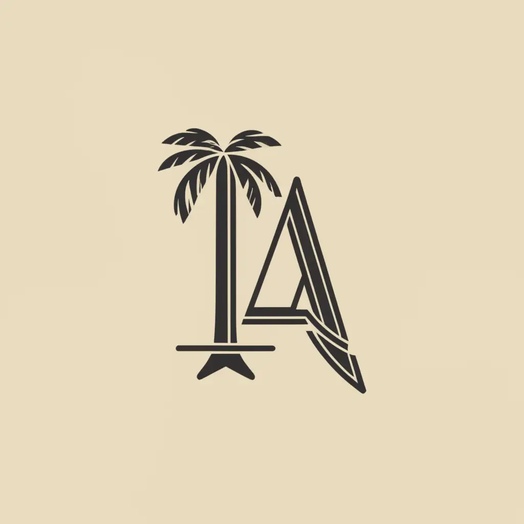 a logo design,with the text "LA", main symbol:Palm,Moderate,be used in Restaurant industry,clear background