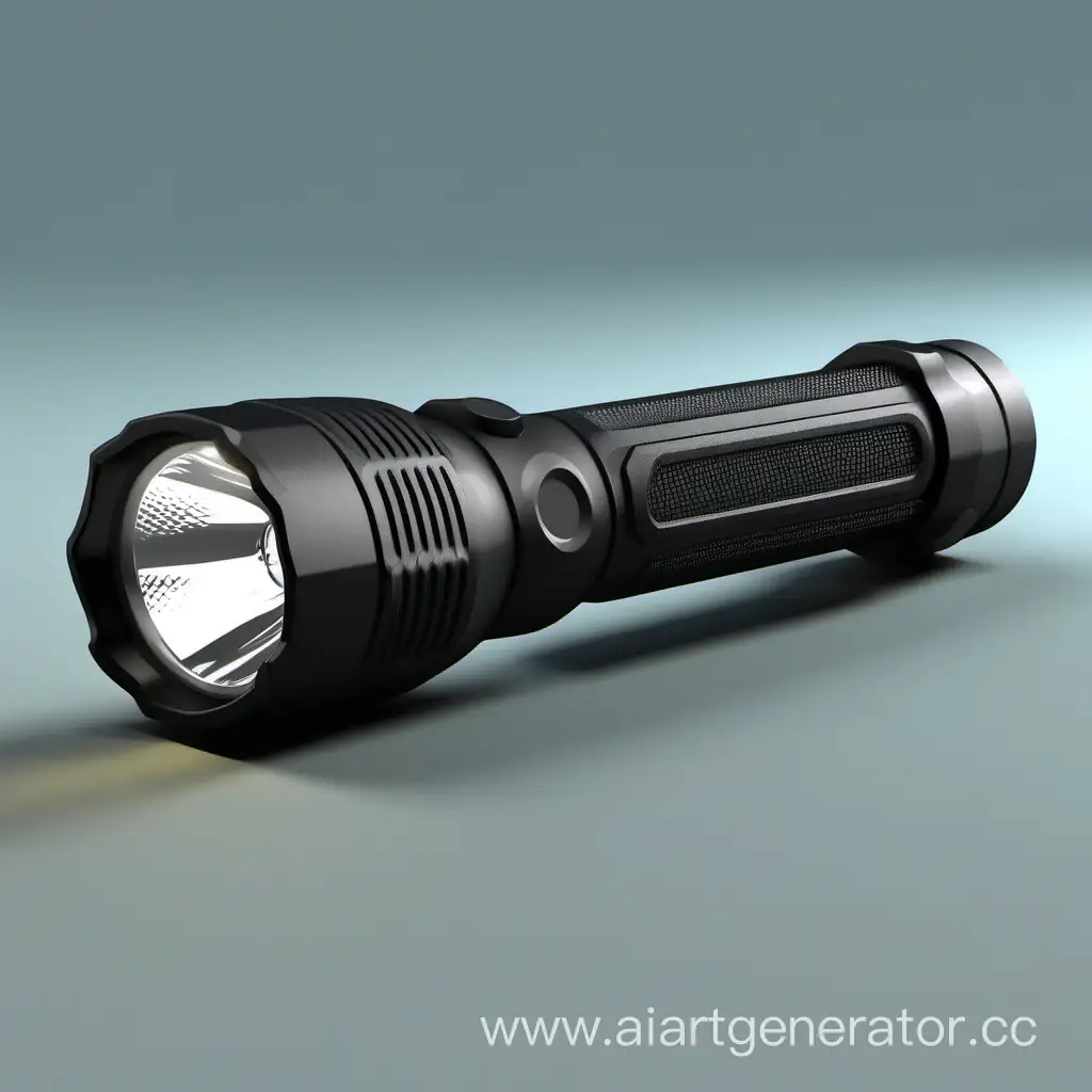 Vibrant-3D-Render-of-Handheld-Flashlight-Illuminating-the-Dark