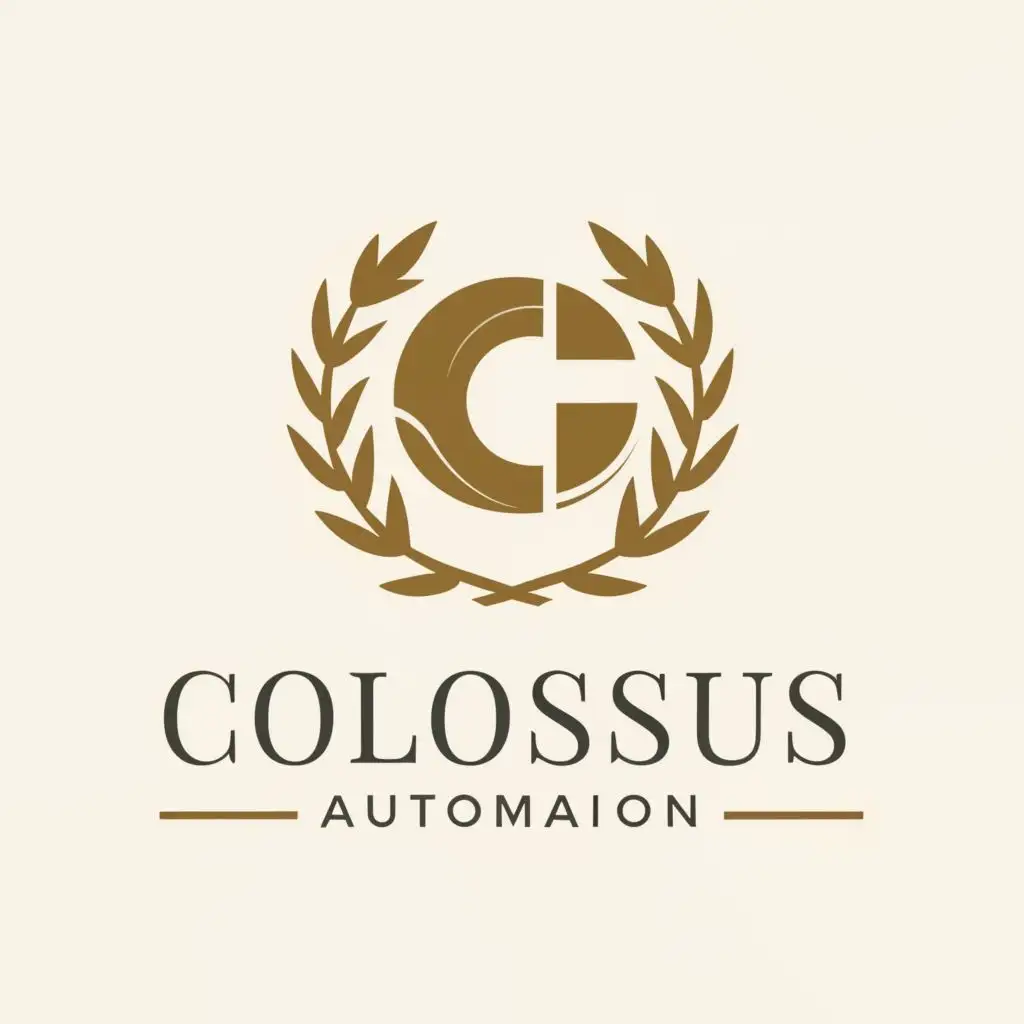 a logo design,with the text "Colossus Automation", main symbol:A C letter with laurel branches,Moderate,be used in Technology industry,clear background