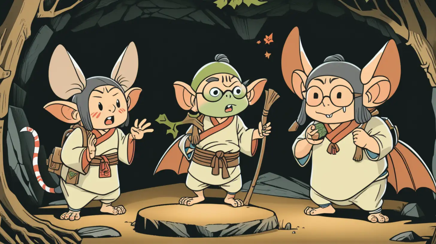 Korean goblin 'dokabbi' living in a forest cave
Dokabbi is seen by two people and is funny
One has sharp ears, and the other has big round ears. Everyone can use a bat to do their magic.

Dokabbi is not scary, but cute and makes our wish come true by using a bat carrying Dokabbi.

a gentle Korean illustration