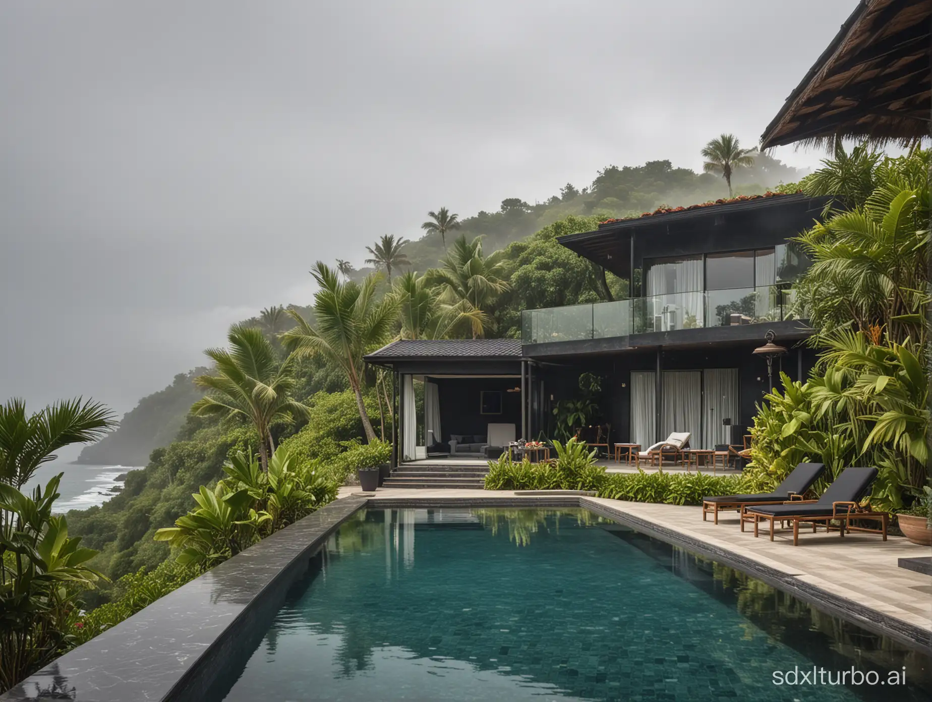 Seaside-Villa-with-Black-Marble-Exterior-Wall-and-Swimming-Pool