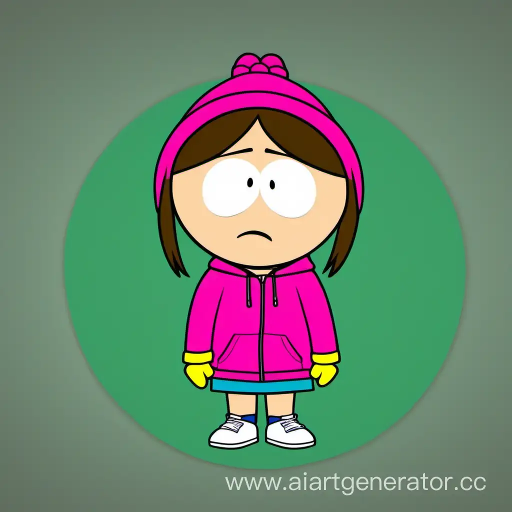 The character is a 10-year-old girl in the South park style 
