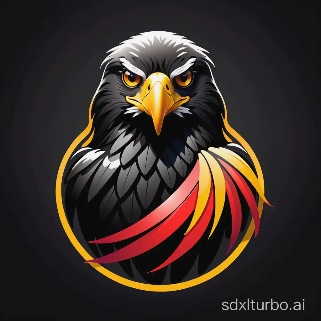 EagleShaped-Logo-Design-in-Black-Red-and-Yellow-for-Tourism-Company