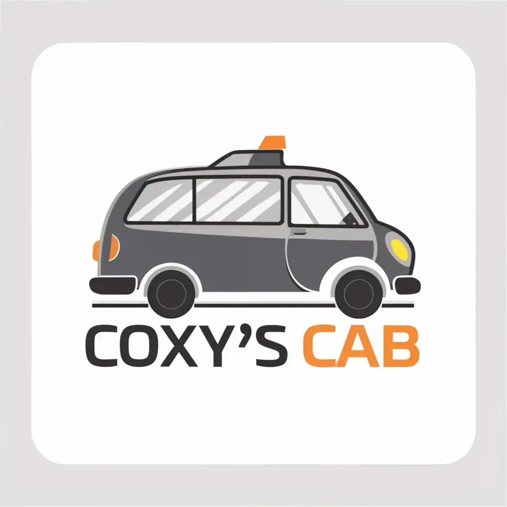 LOGO-Design-For-Coxys-Cab-Bold-Grey-Minibus-Typography-for-Travel-Industry