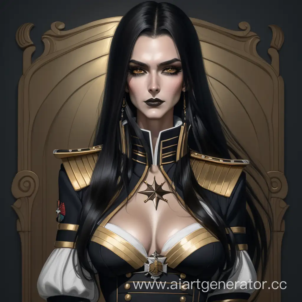 Elegant-Admiral-Tall-Girl-with-Dark-Hair-and-Black-Gold-Nails