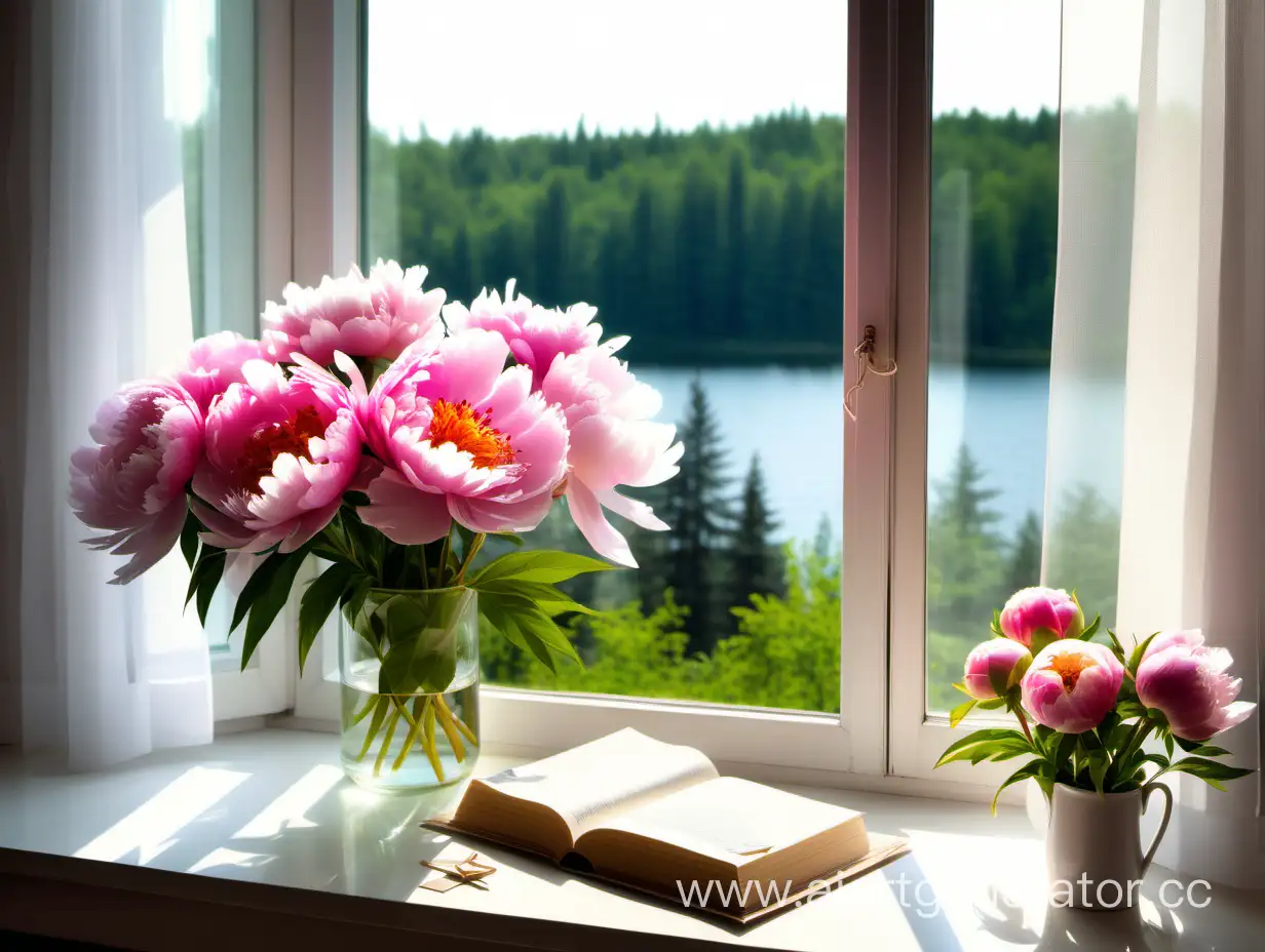 Serene-Morning-by-the-Summer-Lake-Romantic-Note-and-Peony-Bouquet