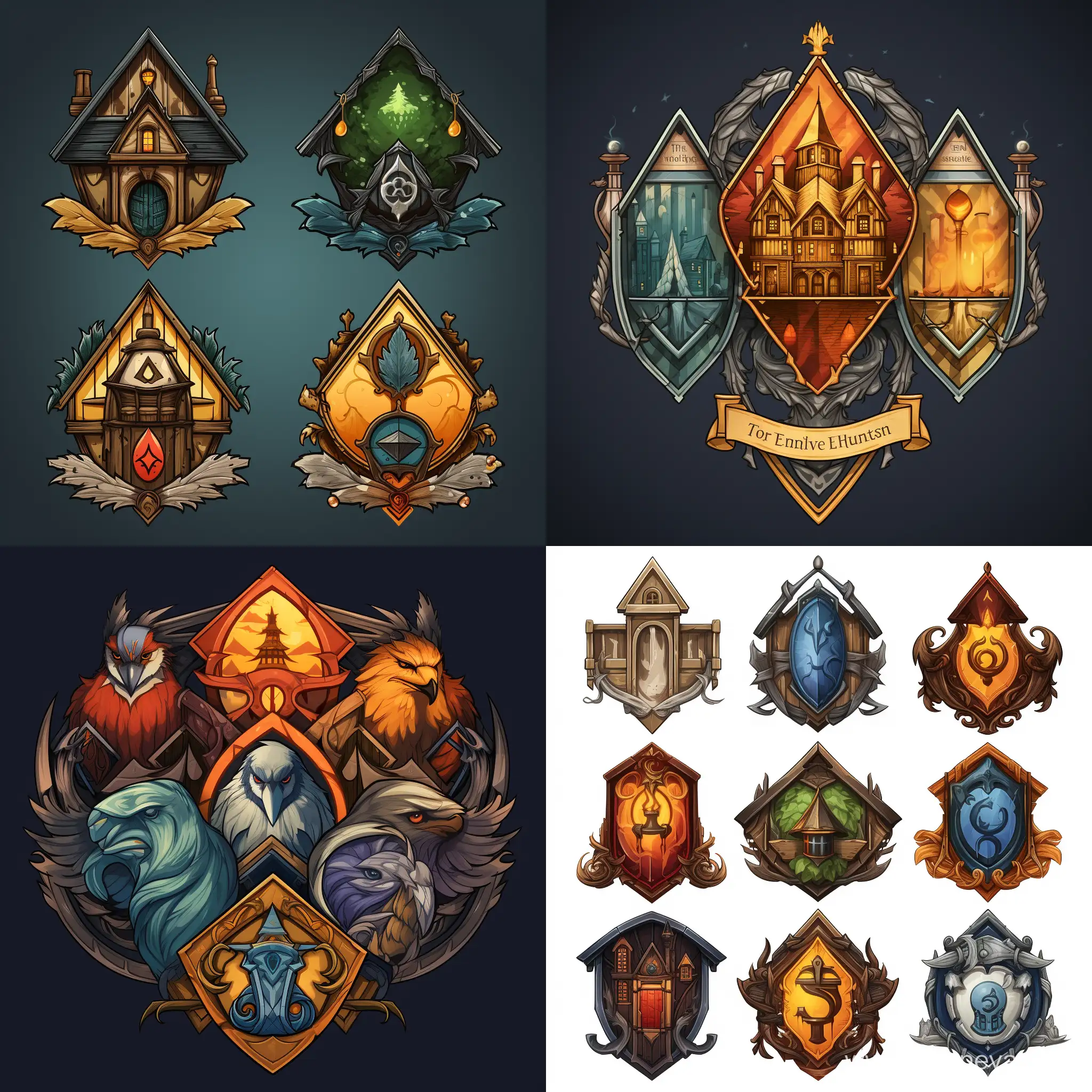 Generate House emblems similar to the harry potter houses 
