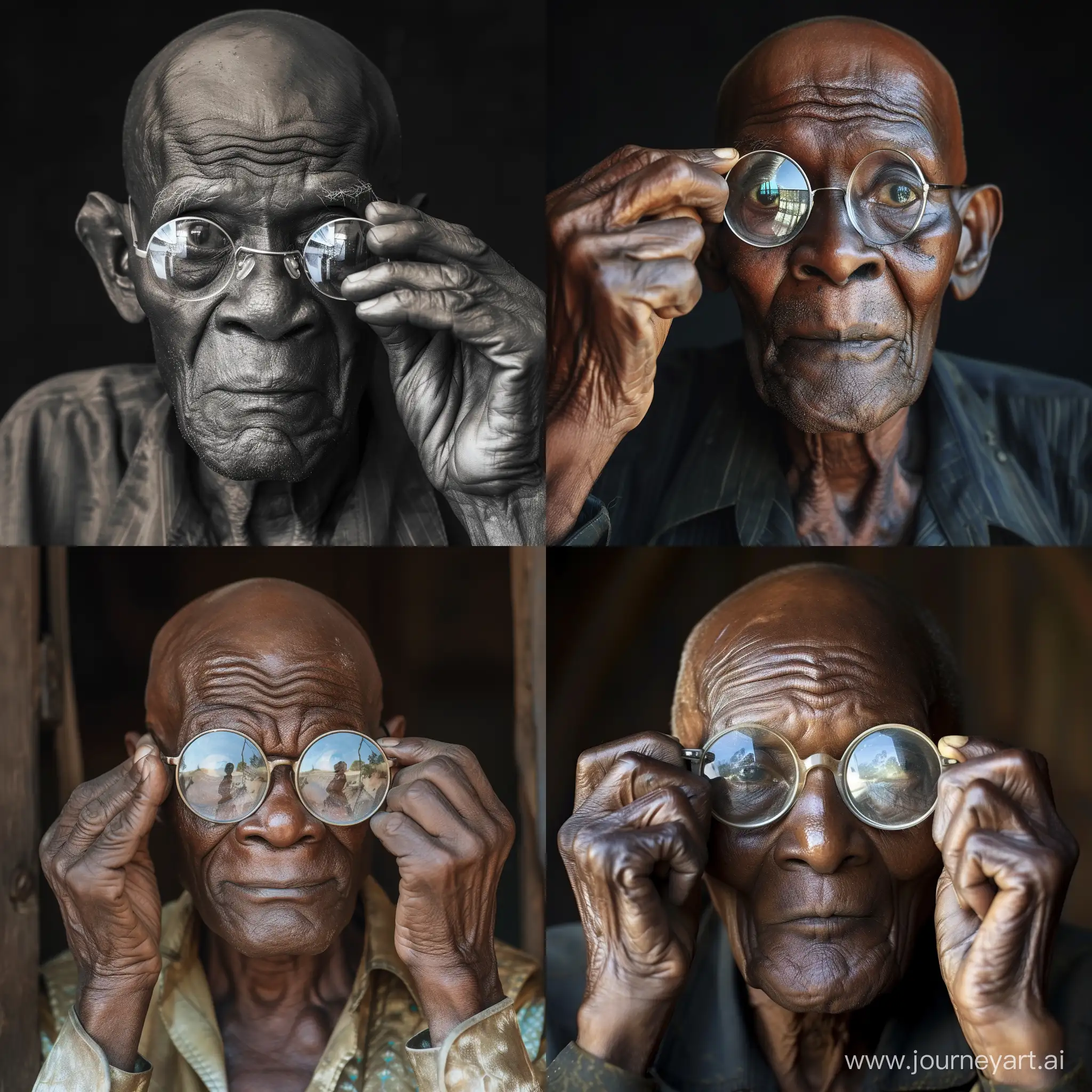 Elderly-African-Man-in-Reflective-Reading-Glasses
