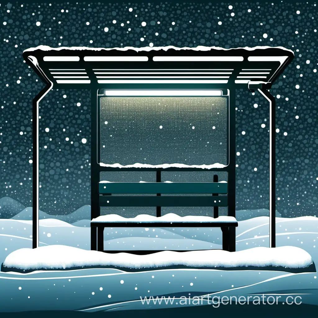 Quiet-Winter-Night-at-a-Dark-Bus-Stop