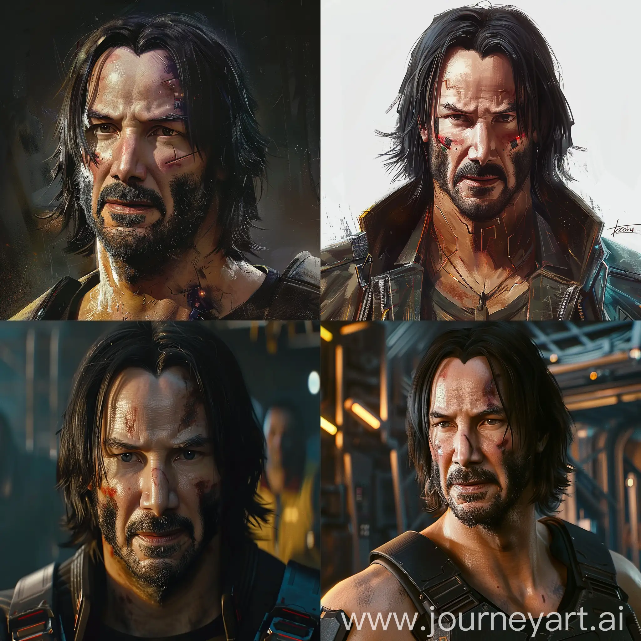 Keanu Reeves from the game Cyberpunk 2077 