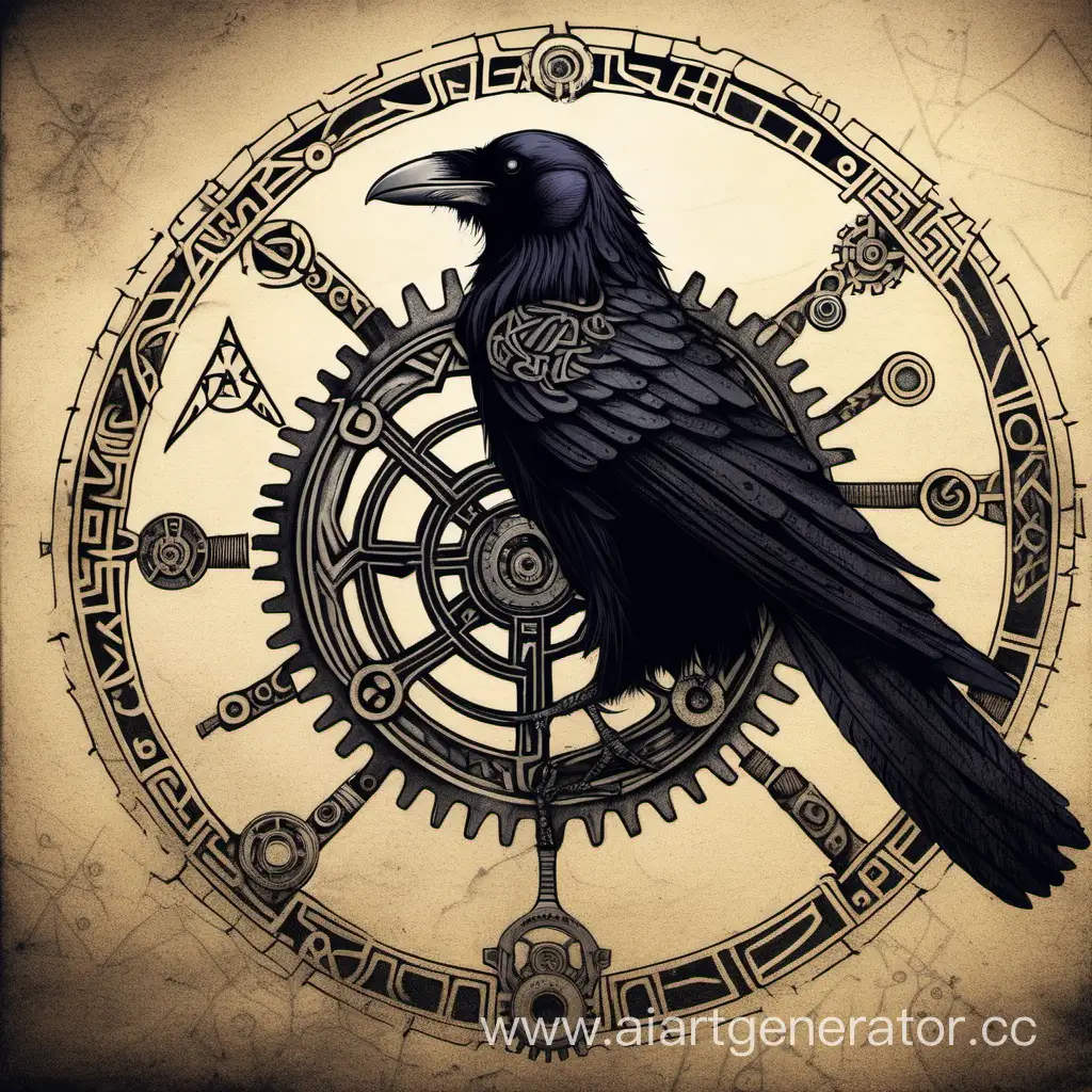 Norse-Raven-Artwork-with-Intricate-Runes-and-Gears