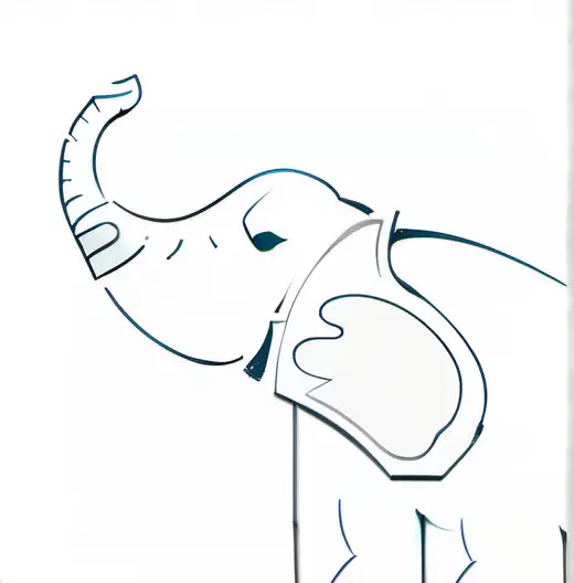 Elephant Head Blowing Confetti Fun and Modern Elephant Silhouette