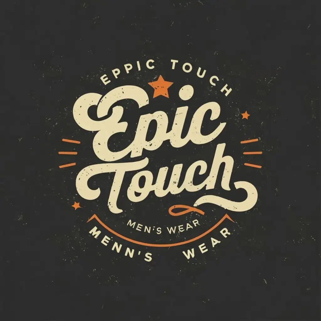 logo, Fashion, Men clothing, with the text "Epic Touch Men's Wear", typography