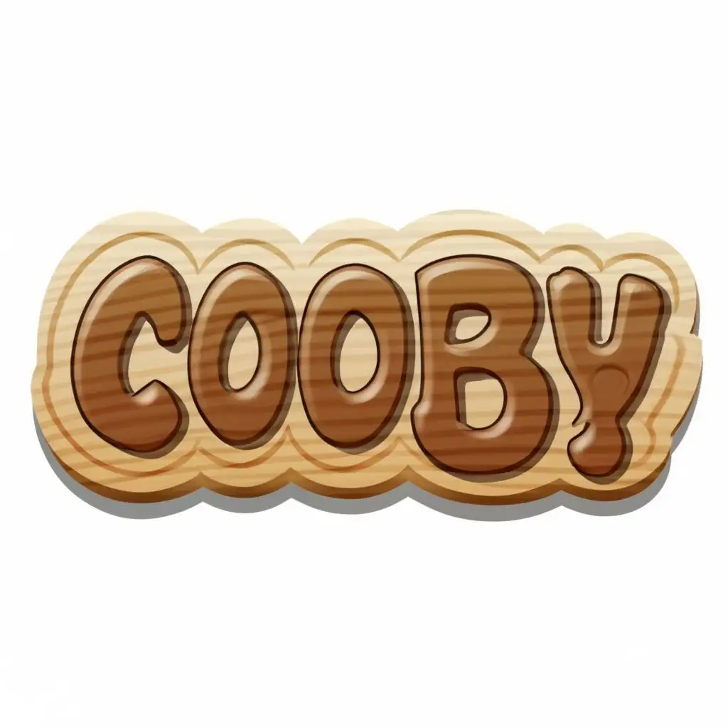 logo, Wood, Toys or puzzles, with the text "Cooby", typography, be used in Entertainment industry