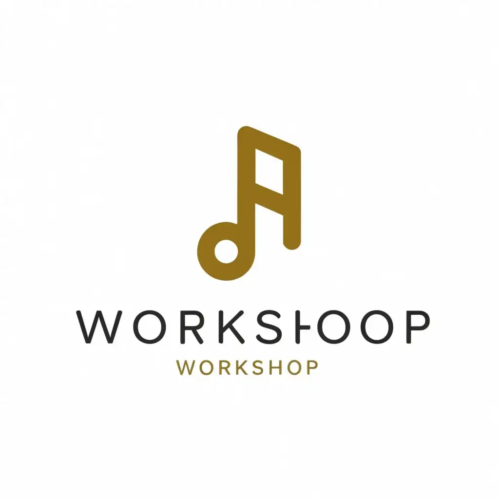a logo design,with the text "Workshop", main symbol:music,Minimalistic,be used in Events industry,clear background