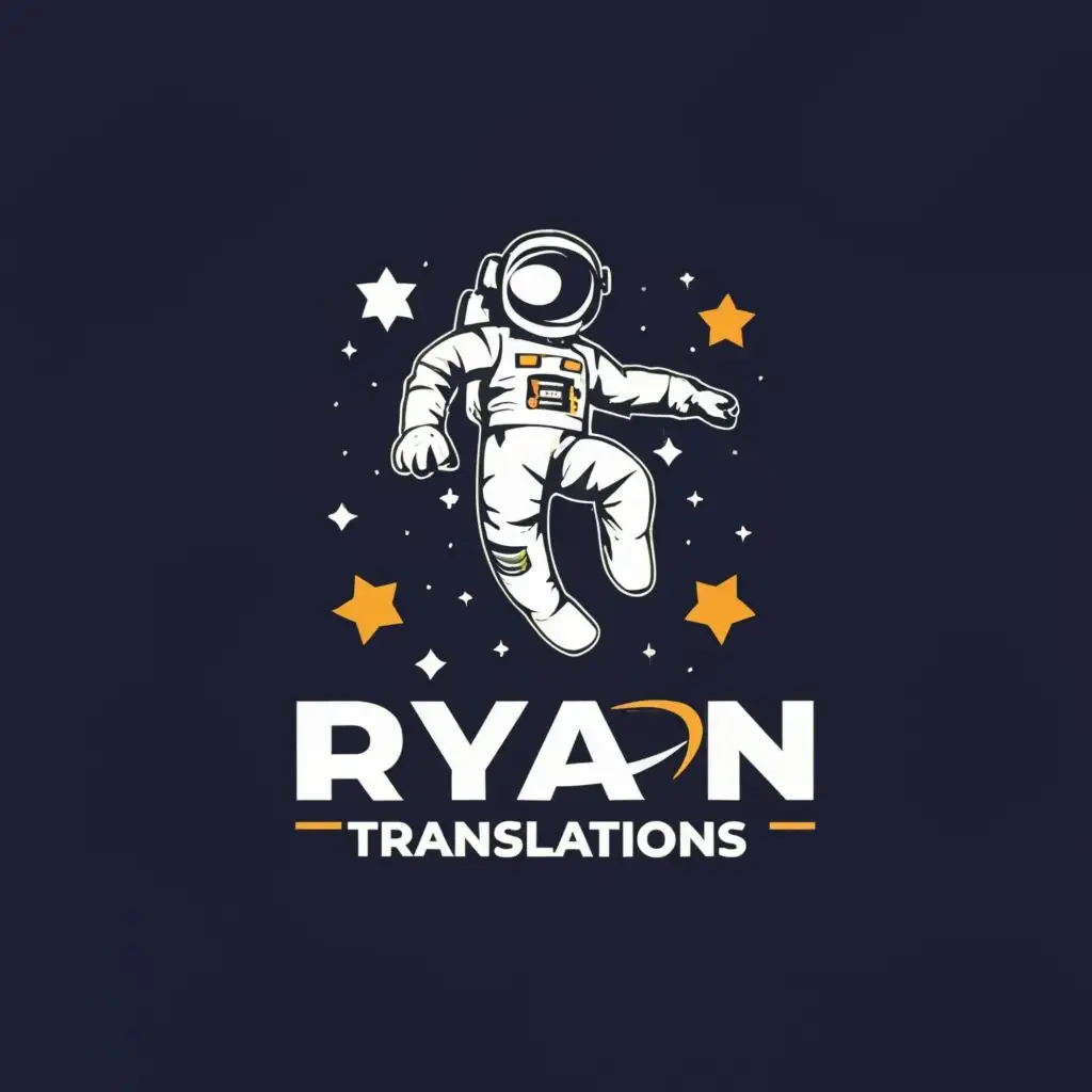 LOGO-Design-For-Ryan-Translations-Futuristic-Astronaut-in-Space-with-Bold-Typography